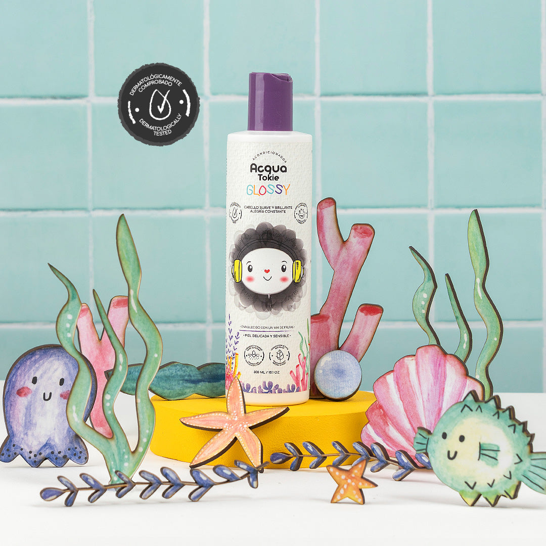 Acondicionador Acqua Tokie Glossy Cabello Castaño y Oscuro