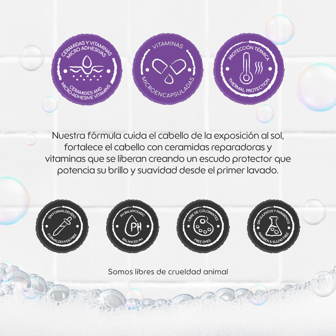 Acqua Tokie Fusion Shampoo + Glossy Conditioner + Shiny Detangler Kit for Brown and Dark Hair