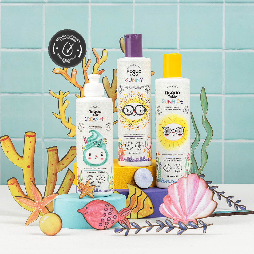 Acqua Tokie Sunrise Shampoo + Sunny Conditioner + Creamy Styling Cream for Light Hair