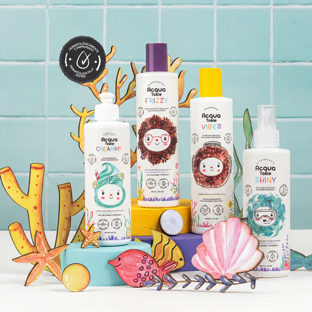 Acqua Tokie Fusion Shampoo + Glossy Conditioner + Shiny Detangler Kit for Brown and Dark Hair
