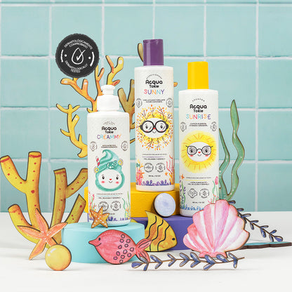 Acqua Tokie Sunrise Shampoo + Sunny Conditioner + Creamy Styling Cream for Light Hair