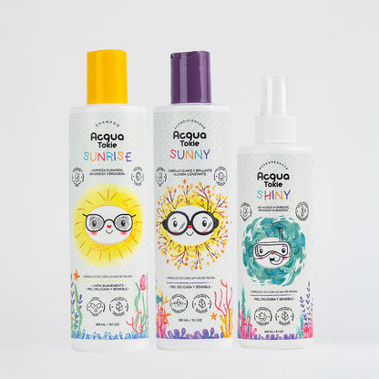 Acqua Tokie Kit Sunrise Shampoo + Sunny Conditioner + Shiny Detangler for Light Hair