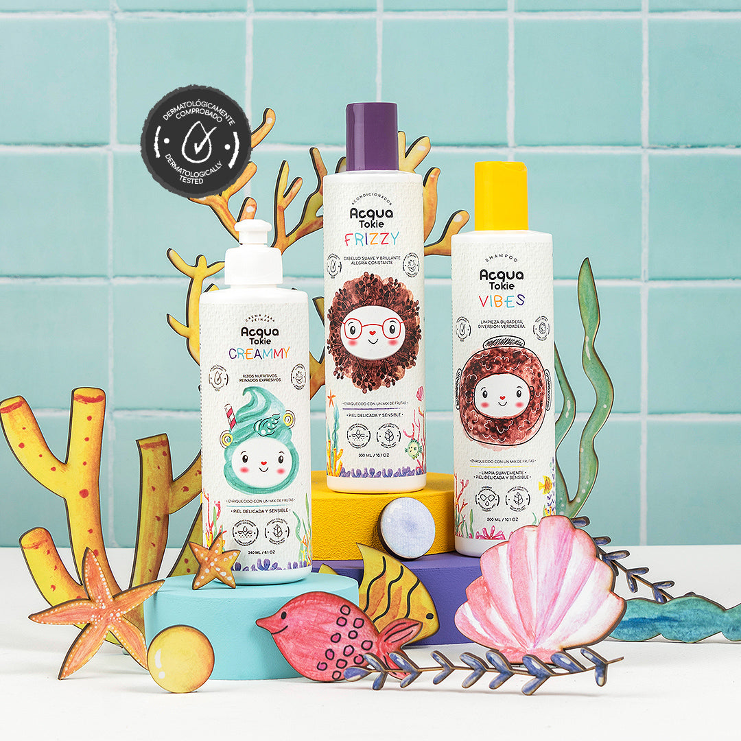 Kit Acqua Tokie Shampoo Vibes + Acondicionador Frizzy + Crema para peinar Creammy Cabello Ondulado